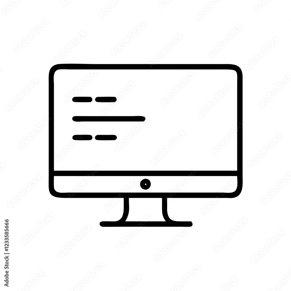 Poster Computer Screen Vector Icon – Technology and Display Symbol