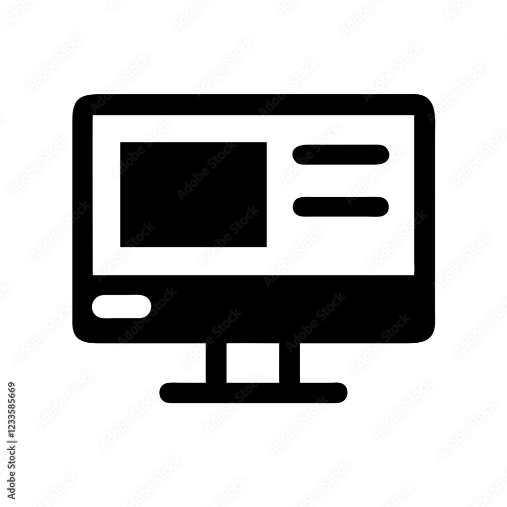 Poster Computer Screen Vector Icon – Technology and Display Symbol