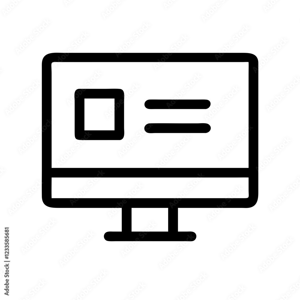 Poster Computer Screen Vector Icon – Technology and Display Symbol