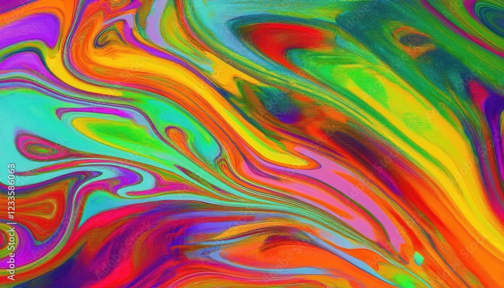 Poster vibrant, eclectic abstraction a dazzling kaleidoscope of colors and textures transforming an artisti