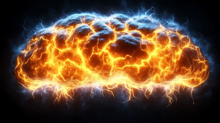 Fiery Electrical Cloud Energy Formation Abstract Art
