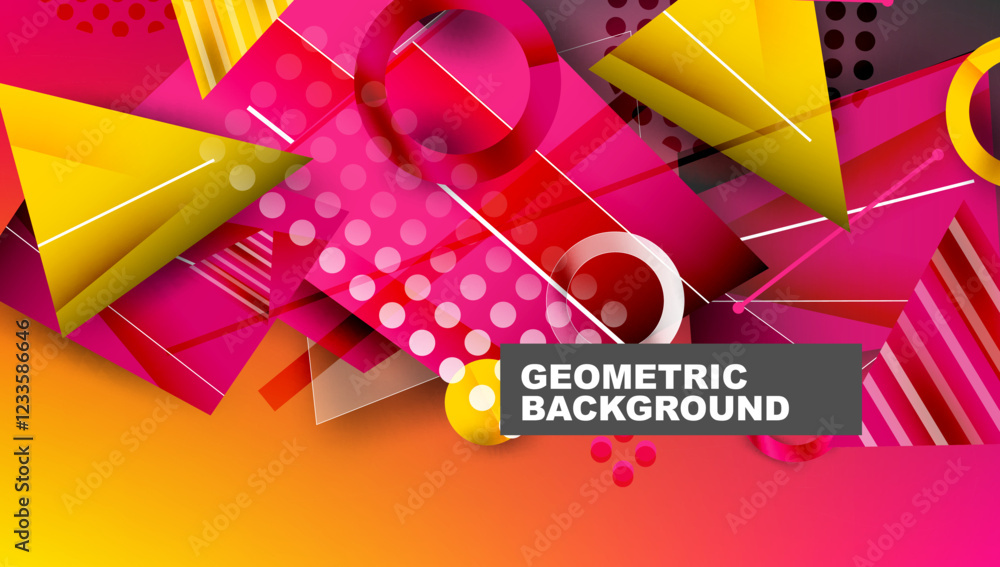 Poster creative triangles and circles composition