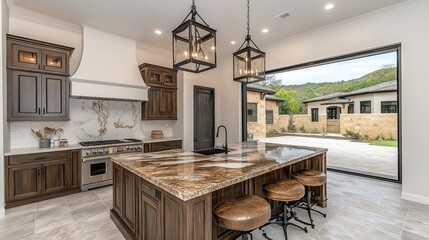 Luxurious Kitchen with Stunning Outdoor View