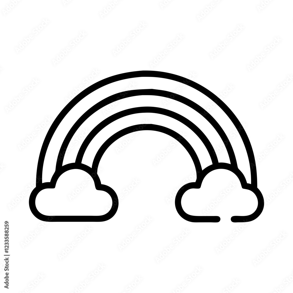 Poster rainbow symbol vector icon – colorful spectrum emblem