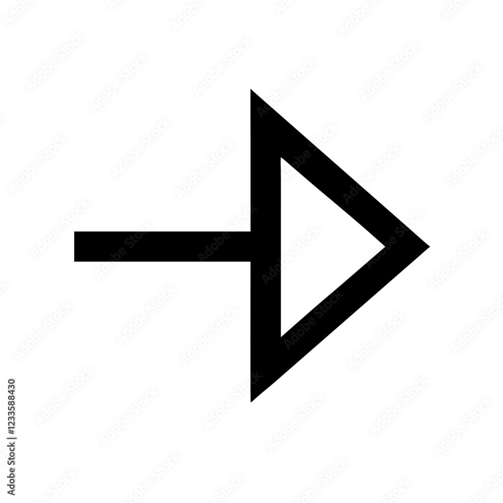 Poster right arrow vector icon – directional navigation symbol