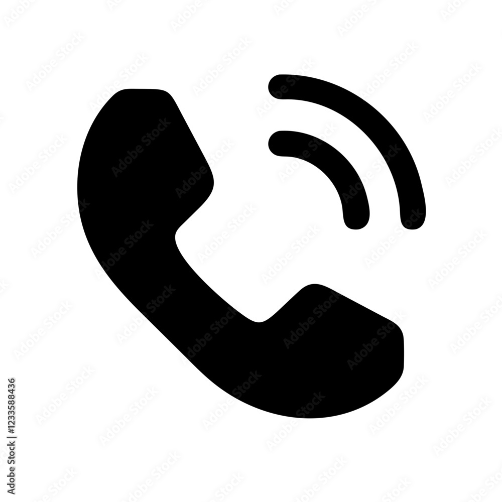Poster ringing telephone vector icon – communication and connectivity symbol