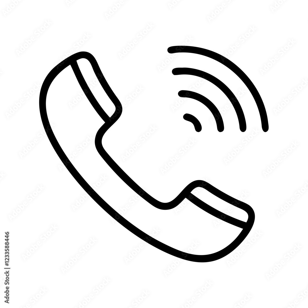 Poster ringing telephone vector icon – communication and connectivity symbol