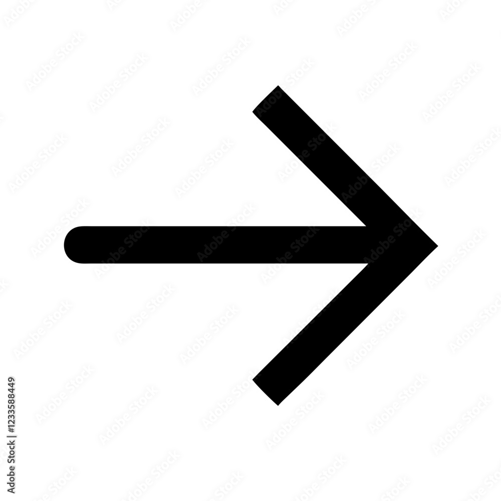 Aufkleber right arrow vector icon – directional navigation symbol