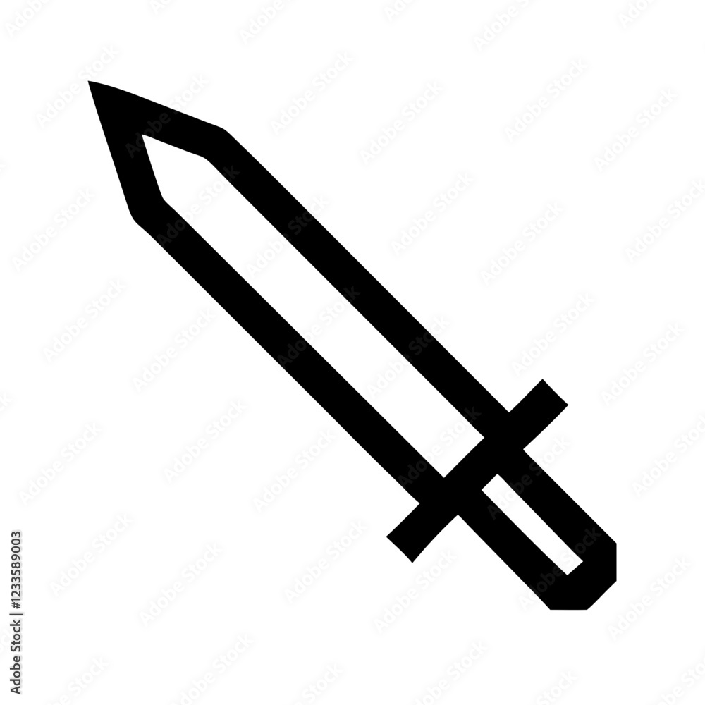 Aufkleber Sword Vector Icon – Sharp and Strong Weapon Symbol