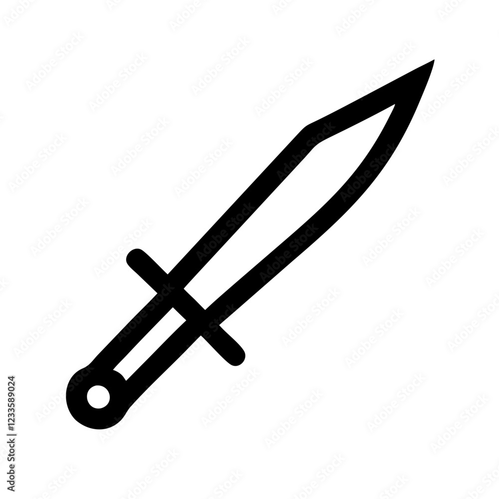 Aufkleber Sword Vector Icon – Sharp and Strong Weapon Symbol