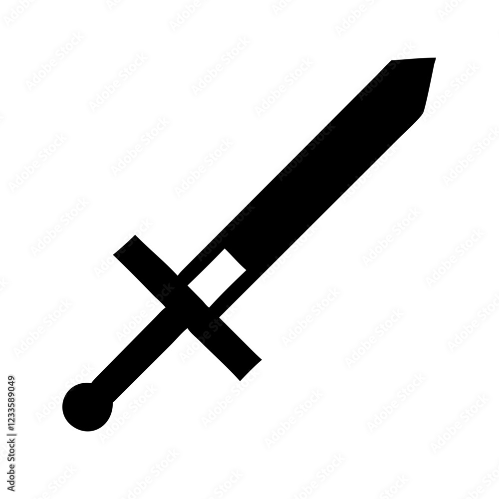 Aufkleber Sword Vector Icon – Sharp and Strong Weapon Symbol