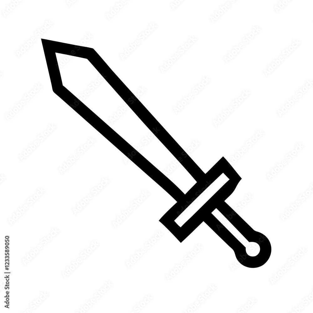 Aufkleber Sword Vector Icon – Sharp and Strong Weapon Symbol
