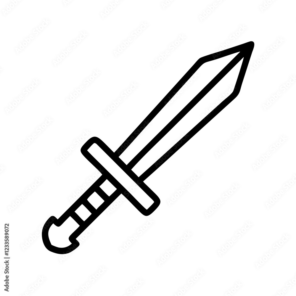 Aufkleber Sword Vector Icon – Sharp and Strong Weapon Symbol