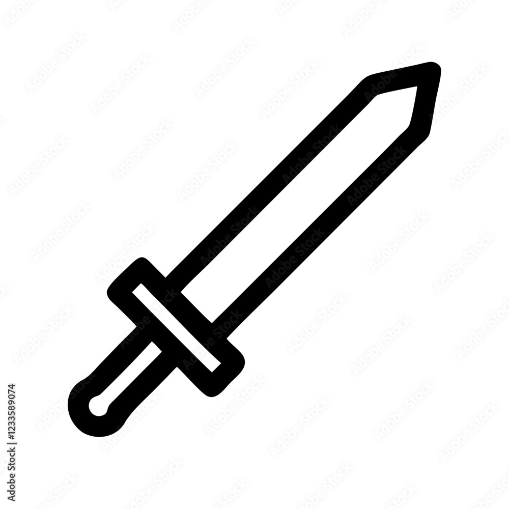 Aufkleber Sword Vector Icon – Sharp and Strong Weapon Symbol