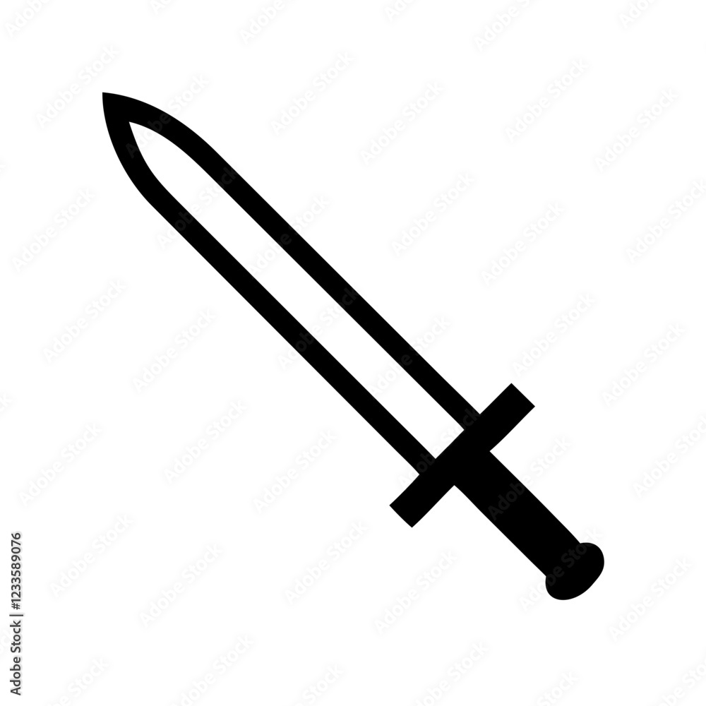 Aufkleber Sword Vector Icon – Sharp and Strong Weapon Symbol