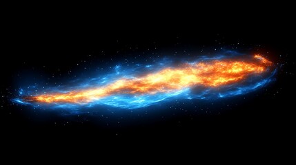Fiery Blue and Orange Cosmic Stream in Dark Space