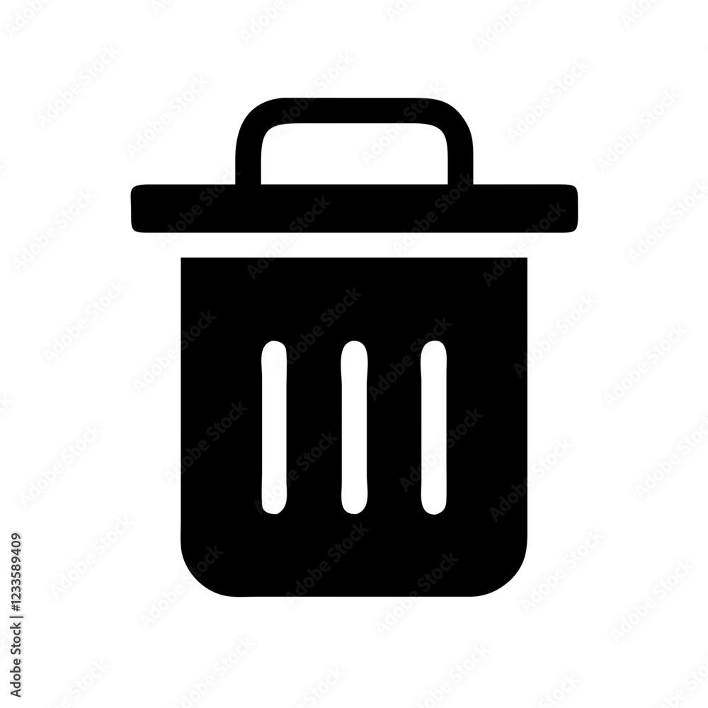 Poster trash can vector icon – clean and tidy waste bin symbol
