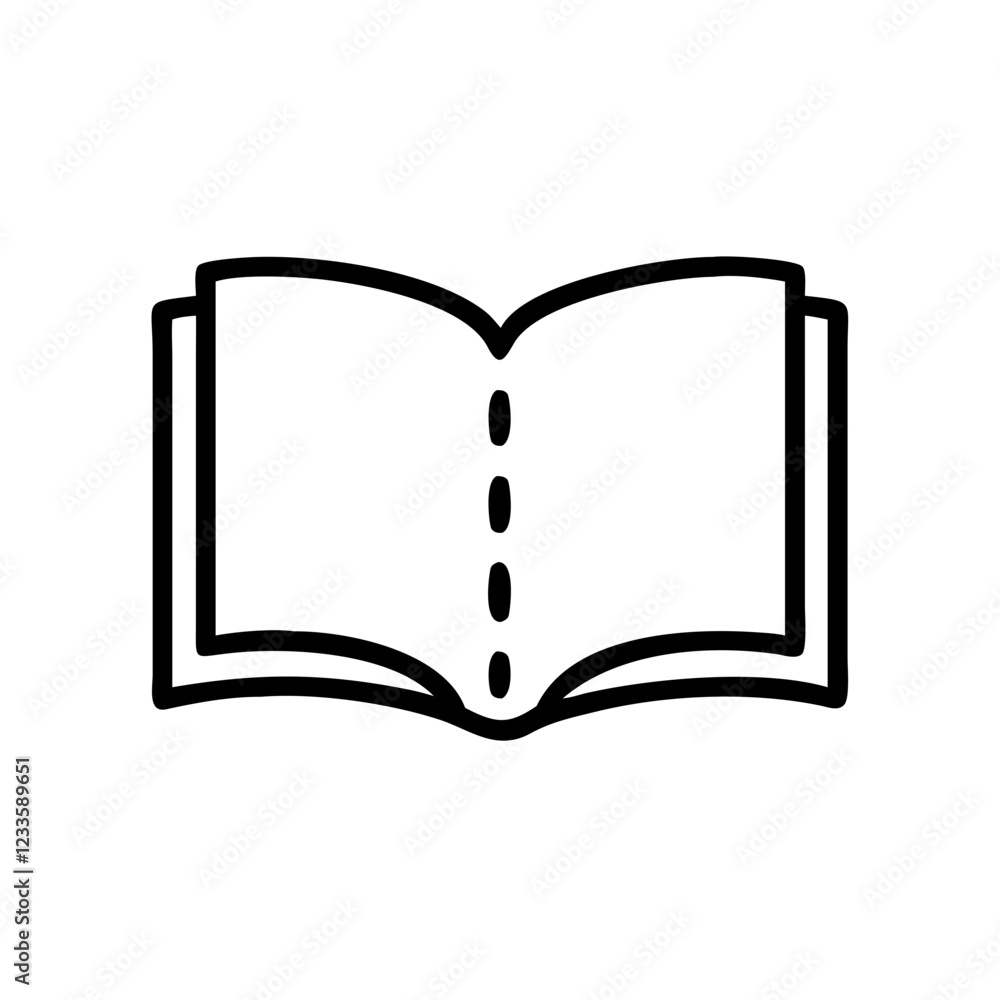 Poster open book vector icon – minimalist knowledge symbol