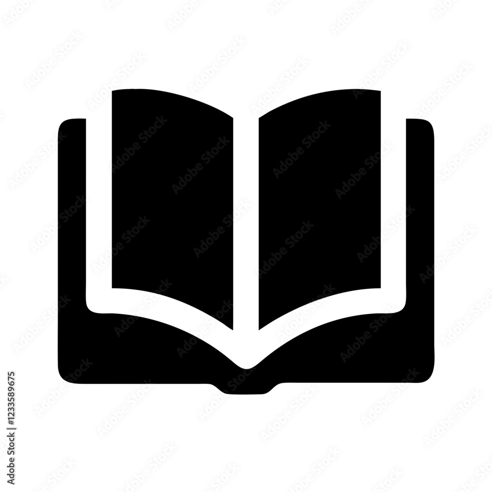 Aufkleber open book vector icon – minimalist knowledge symbol