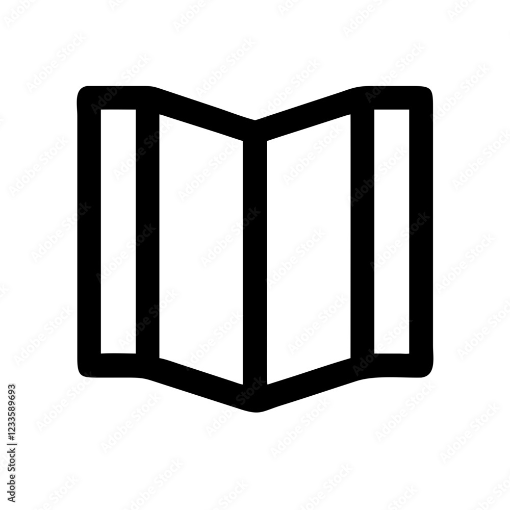 Poster open book vector icon – minimalist knowledge symbol