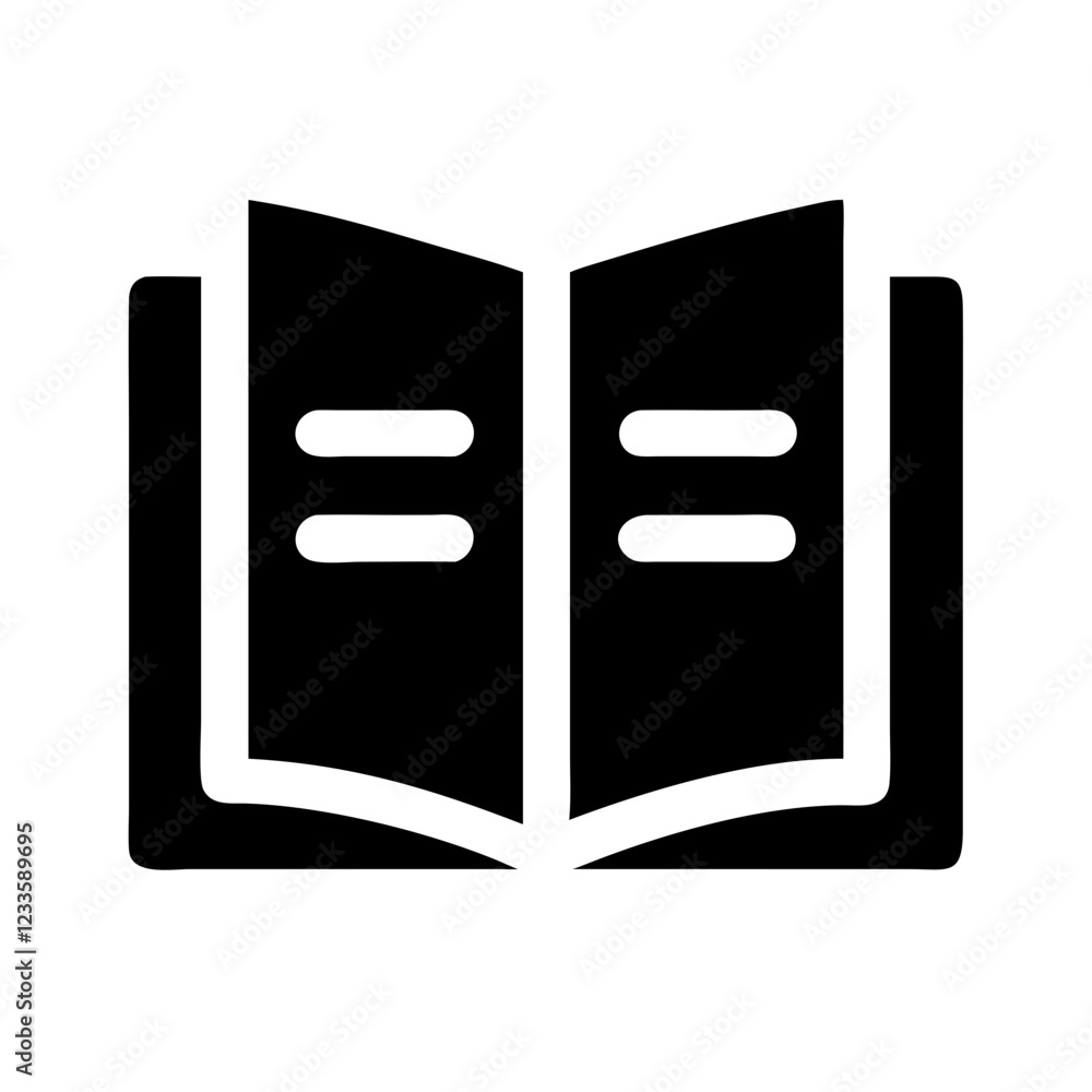 Aufkleber open book vector icon – minimalist knowledge symbol