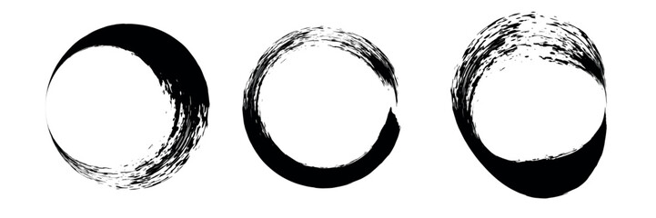 Round brush strokes vector. Painted rounds collection. Grunge text boxes or textured backgrounds. vector ilustration