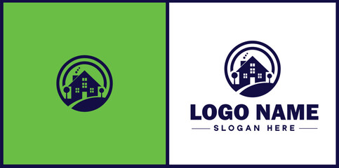 Property Management icon Estate management Real estate management Property administration flat logo sign symbol editable vector