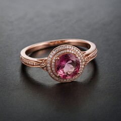 A pink tourmaline ring set in an elegant rose gold band.