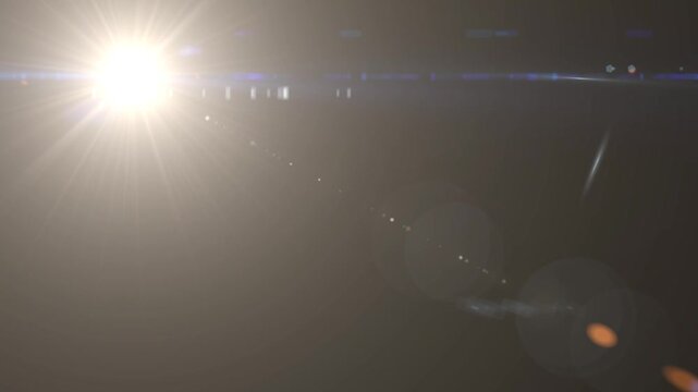 flickering glow blue star optical shine light lens flares animation