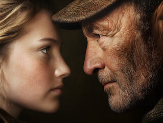 powerful portrait capturing intergenerational connection and emotion