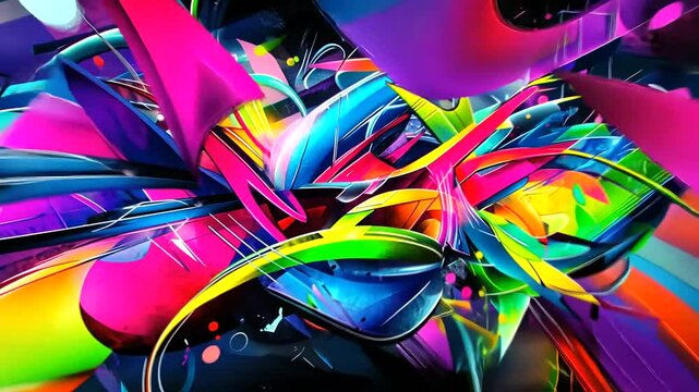 Abstract colorful graffiti art, vibrant design, energetic background, ideal for website backgrounds