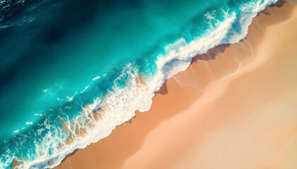 A mesmerizing view of a tropical beach where the calm sea meets the untouched coastline in a scene of pure beauty