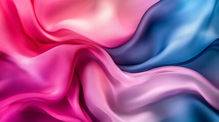 Fototapeta premium Abstract Draped Fabric Showing Pink and Blue Hues