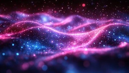 Obraz premium Abstract Pink and Blue Particle Wave Abstract Background