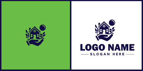 Property Management icon Estate management Real estate management Property administration flat logo sign symbol editable vector