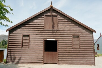 Old Rustic Wooden Board Barn in Countryside Setting