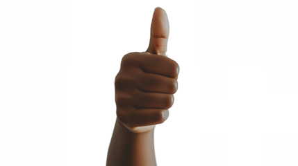 an arm with a thumb up and a middle finger pointing up giving a thumbs up sign on a transparent background, PNG image, PNG file, Generative art.
