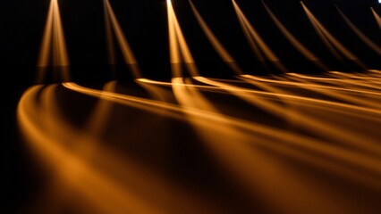 Abstract Golden Light Streaks on Dark Background - Dramatic Lighting Effect