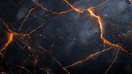 Glowing Lava Cracks Dark Background Texture