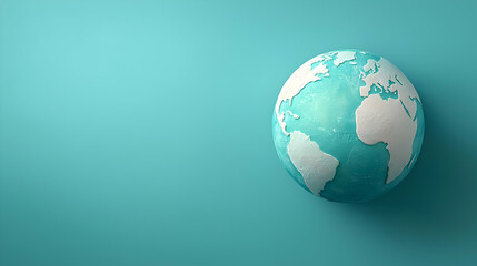 Global Sustainability Earth on Teal Background