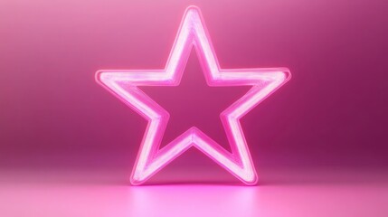 Obraz premium Pink Glow Star: Pink glow star isolated on transparent background,