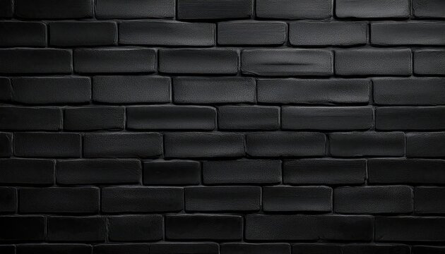 Striking Texture of a BlackPainted Brick Wall Abstract Artistry as Backdrop or Digital Wallpaper, Depicting the Industrial Charm and Elegance of a Timeless Architectural Element