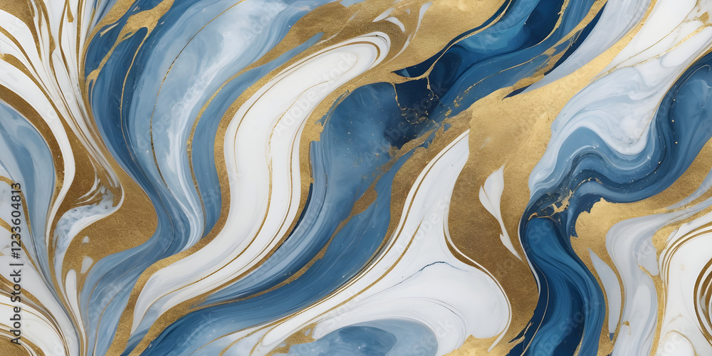 Poster abstract swirl: a mesmerizing abstract background featuring flowing, swirling lines of rich blue and