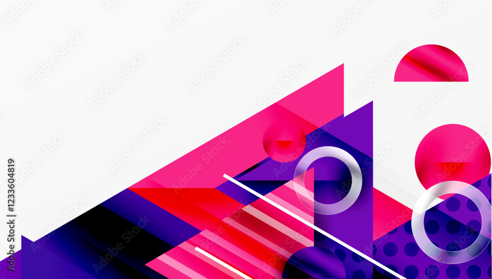 Aufkleber Modern geometric background - overlapping triangles with smooth gradients and semi-transparency