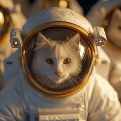 Cute Cat Astronaut in Space Helmet   Space Exploration  Pet  Animal  Cosmic