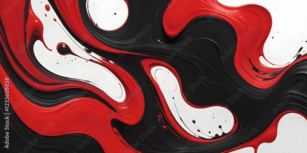 Poster abstract red and black swirl: a captivating abstract image showcasing a mesmerizing swirl of red and