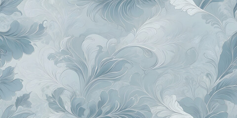 Serene Blue Swirl: An elegant and calming design featuring a soft blue, swirling pattern reminiscent of stylized feathers or leaves. The texture is subtle and sophisticated. 