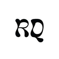 RQ monogram logo design letter text name symbol monochrome logotype alphabet character simple logo