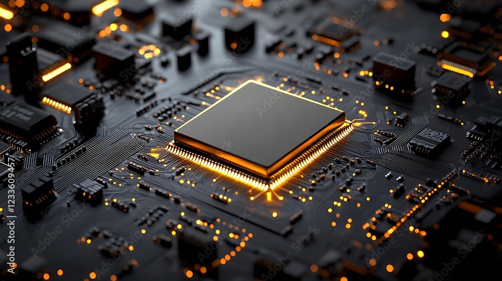 Aufkleber High Performance Computer Chip on Circuit Board for Advanced Electronics : Generative AI