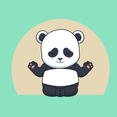Cute panda meditation, suitable for icon yoga or anything sport relaxation 
